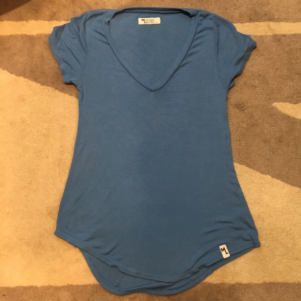💜 4/$20 TOPS - Michael Lauren Ribbed V Neck T